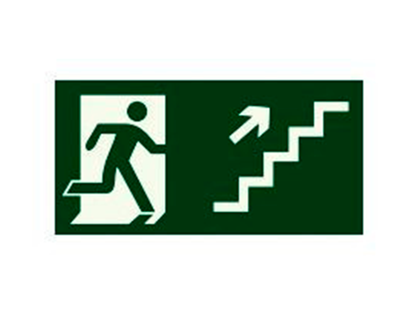 Placa-S11---252x126-mm---Saída-Escada-Sobe-Direita
