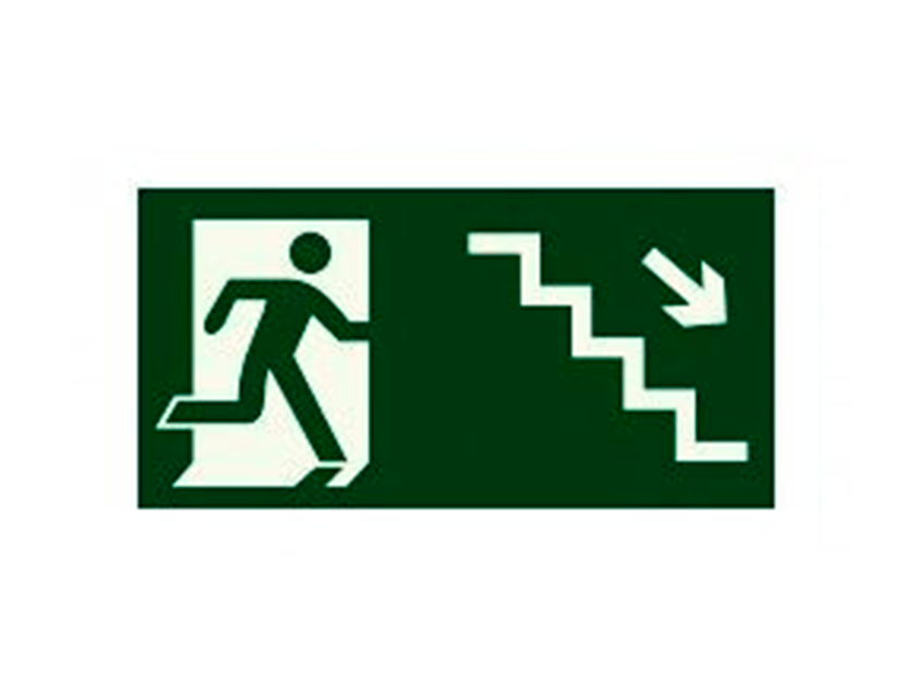 Placa-S8---252x126-mm---Saída-Escada-Desce-Direita