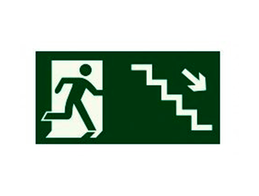 Placa-S8---316x158-mm---Saída-Escada-Desce-Direita